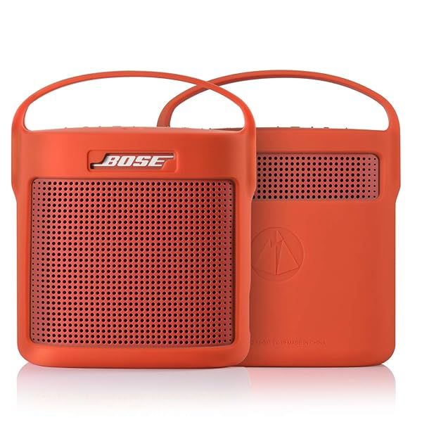 TXEsign Silicone Case for Bose SoundLink Color II - Protective Travel Cover with Handle (Coral Red)