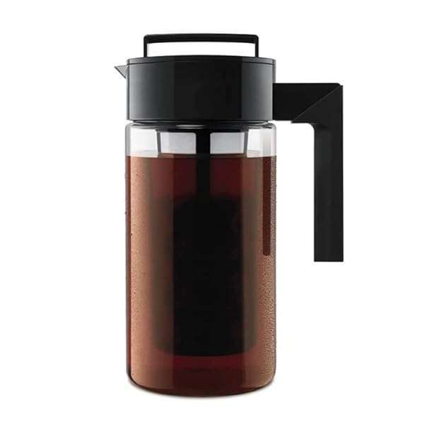 Takeya Deluxe Cold Brew Coffee Maker - 1 Quart Airtight Pitcher with Black Lid for Perfect Cold Brew