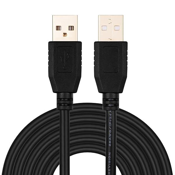 Tan QY 40Ft USB A to A Male Cable - Gold-Plated USB to USB Cord for Hard Drives, Printers, Modems & Cameras