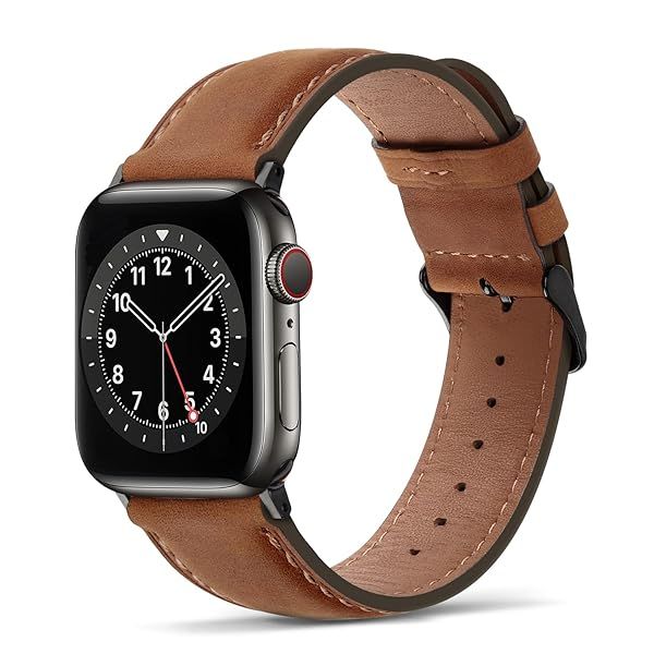 Premium Tasikar Genuine Leather Apple Watch Bands 42mm/41mm/40mm/38mm - Compatible with Series 10, SE, 9, 8, 7, 6, 5, 4, 3, 2, 1