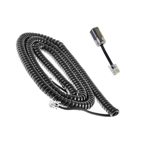 13 Ft Telephone Cord Detangler - AIMIJIA Black Coiled Handset Accessory for Landline Phones