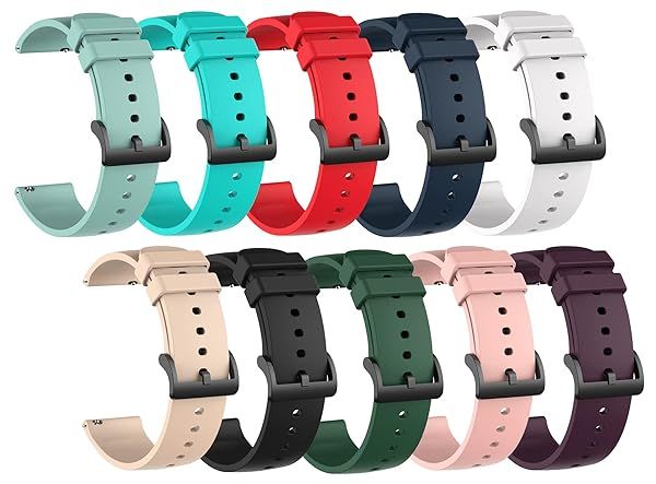 TenCloud 10 Colors Watch Bands Compatible with Popglory 22mm Smart Watch Bands P66 1.85inch Smartwatch for Popglory P66