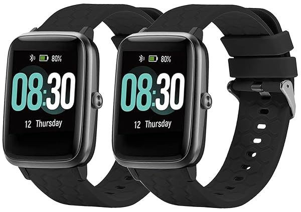 TenCloud 2 Pack Band Compatible with GRV FC1 FC5 Bands 19mm Smartwatch Veryfitpro for ID205L ID205S Bands Replacement Sport Wristband Accessory for