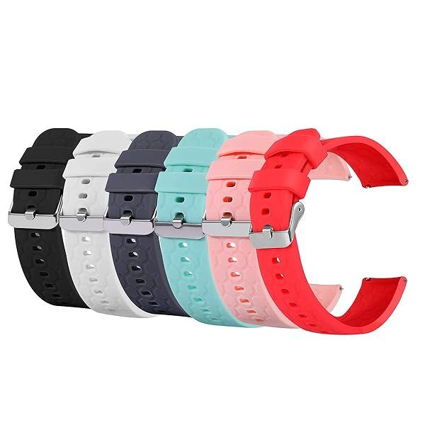 TenCloud 6-Pack Bands Compatible with DXPICR Smart Watch Y20 GT, Wrist Strap Quick Release Waterproof Soft Silicone Strap Band for DXPICR Y20GT