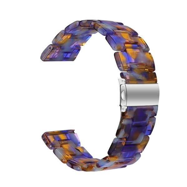 TenCloud Resin Watch Band Compatible with WZWNEER Y20GT Women Men Metal Clasp Strap 20mm Width Bracelet for WZWNEER Smart Watch Y20GT (Ocean Blue)