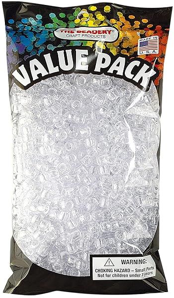 Buy The Beadery 6x9mm Crystal Barrel Pony Beads - 900 Pieces for Crafting & DIY Projects