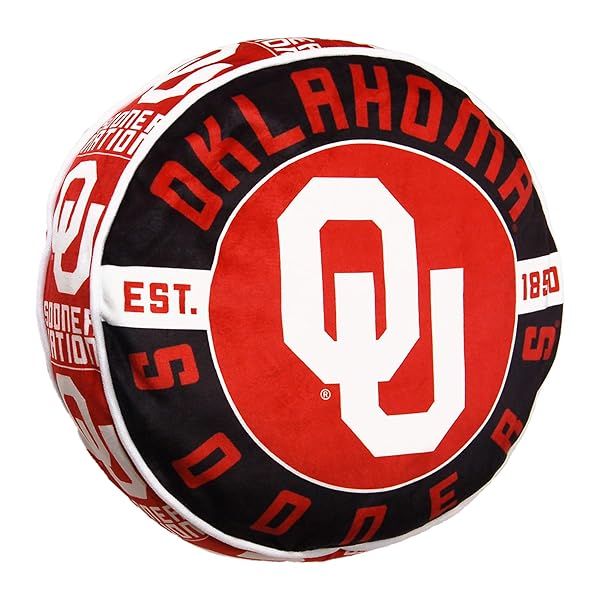 Oklahoma Sooners Round Cloud Pillow 15 Inch Team Colors by The Northwest Company