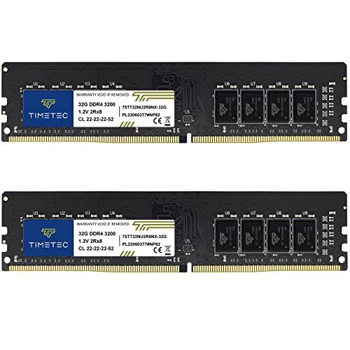 Upgrade Your PC with Timetec 64GB DDR4 3200MHz RAM Kit (2x32GB) - Non-XMP, CL22, Dual Rank UDIMM