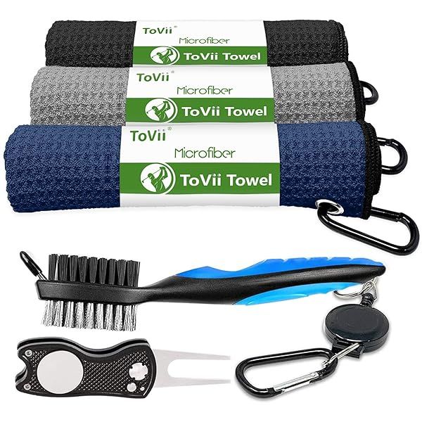ToVii Golf Towel: Premium Golf Bag Towels & Accessories for Men - Perfect Golf Gifts!