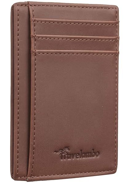 Travelambo Slim Wallet Front Pocket Minimalist Leather RFID Blocking Medium Size for Secure and Stylish Everyday Use
