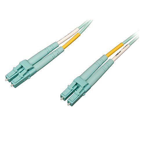 Tripp Lite 10Gb/100Gb OM4 LSZH Fiber Patch Cable 5M (16ft) - Aqua LC/LC Duplex for High-Speed Networking