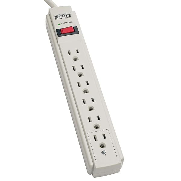 Tripp Lite 6 Outlet Surge Protector Power Strip with 4ft Cord - Reliable Surge Protection for Home & Office