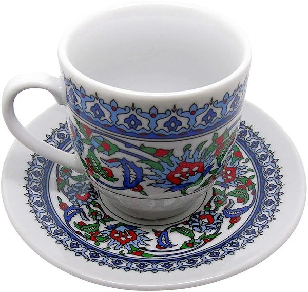 Authentic Turkish Coffee Set: Elegant Cup and Saucer for Perfect Brewing Experience