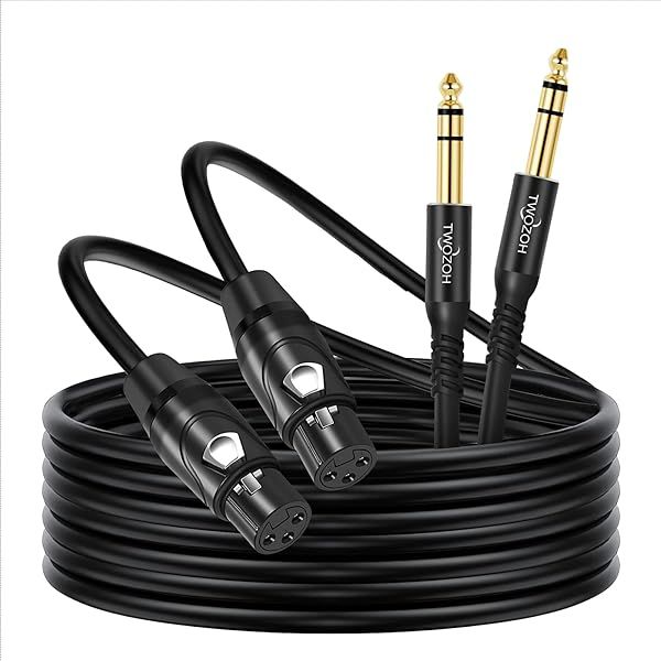 Twozoh XLR Female to 1 4 Inch (6.35mm) TRS Cable 3.3FT 2 Pack, Quarter Inch Jack Balanced to XLR Microphone Cable (Professional HiFi)