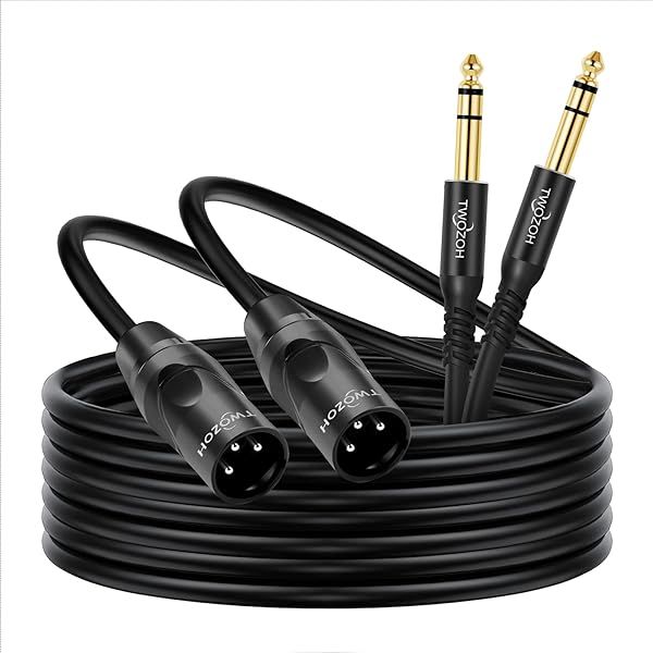 Twozoh 6.6FT 2 Pack 1 4 Inch Jack TRS to XLR Balanced Guitar Cable