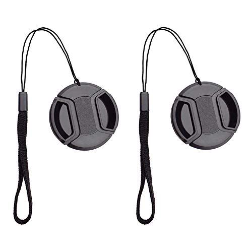 ULBTER 55mm Lens Cap Cover for Nikon AF-P 18-55mm Lens - 2 Pack with Keeper & Leash for D5600, D5500, D5300, D3500 Cameras