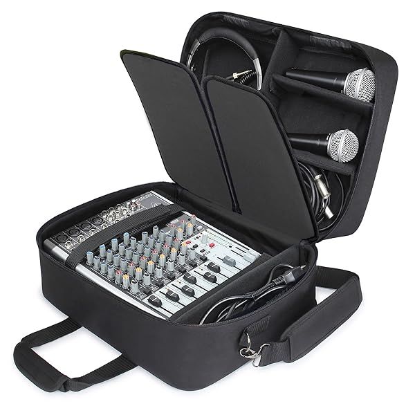 USA GEAR DJ Mixer Case - Customizable, Water-Resistant Bag for Behringer, Mackie, Yamaha & More
