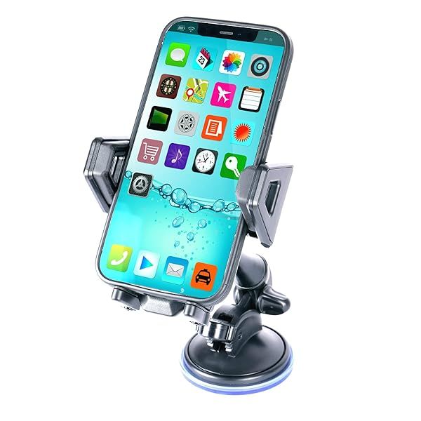 USA Gear Auto Windshield Mount: Adjustable Phone Holder for iPhone, Galaxy, LG & More - Strong Suction Clamp