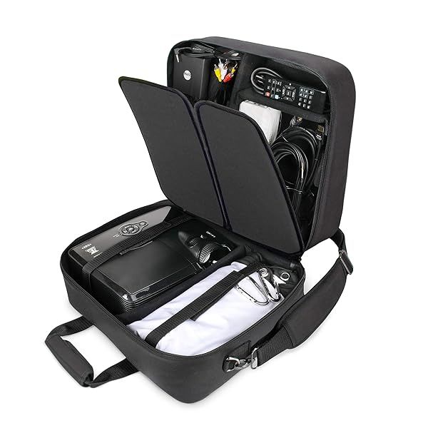 USA Gear Portable Projector Case - Fits Epson 1060, GooDee 2020, YABER Y30 & More - Scratch Resistant & Customizable Interior