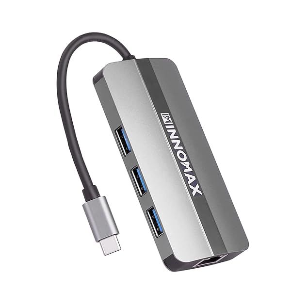 10 in 1 USB C Hub for MacBook Pro with HDMI VGA Adapter 3 USB 3.0 Ports SD TF Card Reader Gigabit Ethernet and USB C Charging Gray