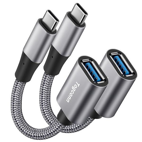 USB-C to USB 3.1 Adapter?2 Pack?, Nylon Braided Type-C OTG Cable USB C Male to USB A 3.0 Female Connector for iPhone 15?iPhone 15 ProMax, Samsung S23