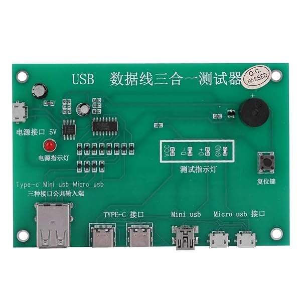 USB Cable Triad Tester: 3-in-1 Type-C, Mini & Micro USB Test Fixture for Efficient Data Wire Testing