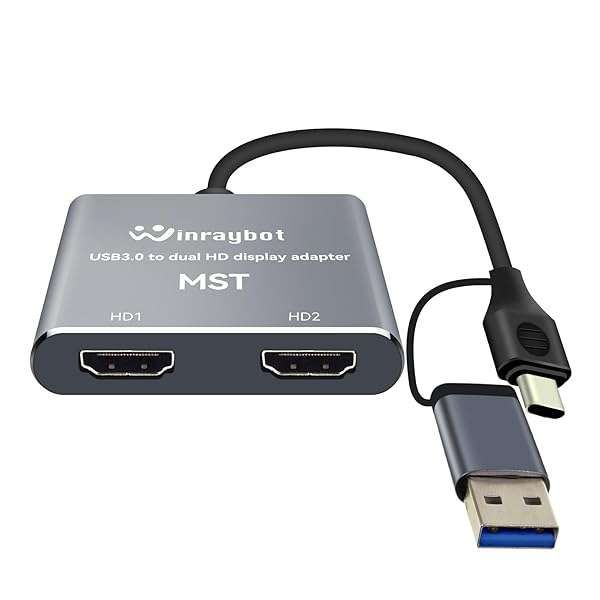 USB to HDMI Adapter for Dual Monitors - USB 3.0 to HDMI Extender for Mac & Windows - Supports 3 Monitors