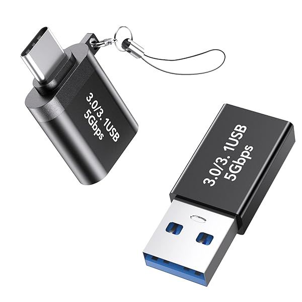 USB to USB-C Adapter 2 Pack: OTG Converter for MacBook Pro, iPad Pro, Samsung Galaxy & More