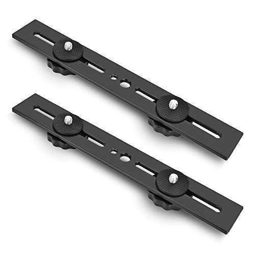 UTEBIT 8-Inch Dual Camera Flash Bracket - Tripod Mount for DSLR, LED Light & Microphone (2 Packs)