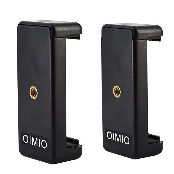 Universal Cell Phone Tripod Mount Adapter - OIMIO 2-Pack Holder for Monopods, Selfie Sticks & Mini Tripods