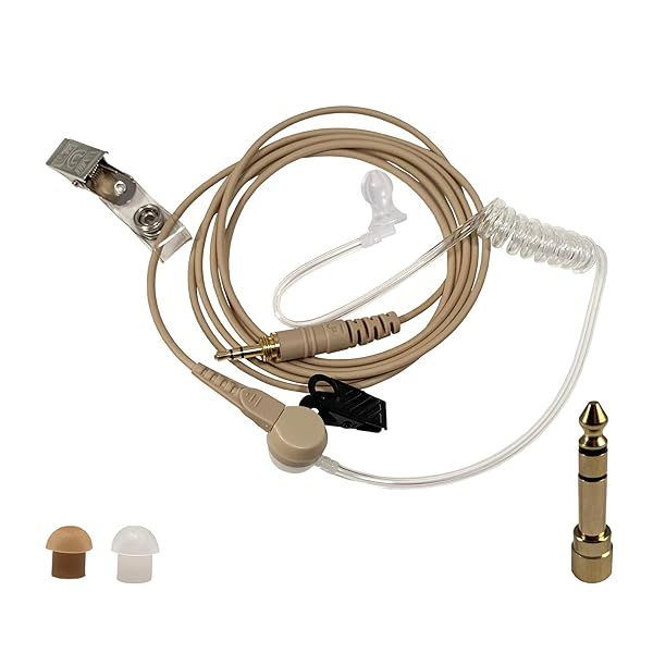 Universal IFB Earpiece 3.5mm & 1/4 Connector Anchor/Broadcaster in Ear Monitor Only On Camera On Stage Professional EarSet Compatible w/iPhone, Andriod, Telex, Clear-Com, Comrex, Lecstronics