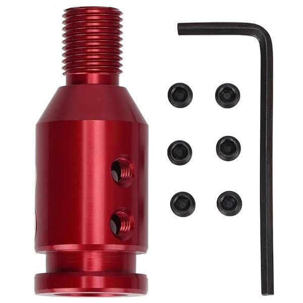 Universal Shift Knob Adapter Aluminum Car Shift Knob Adapter for Non Threaded Shifters 12x1.25 Red