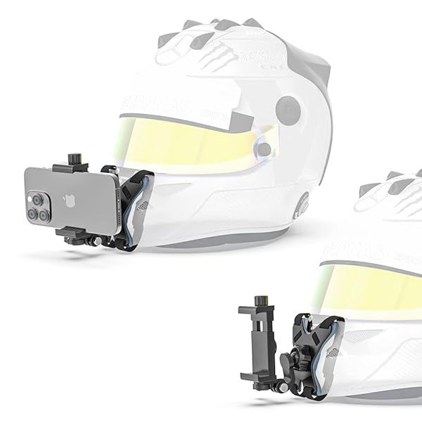 SOH Mingying Updated Motorcycle Helmet Chin Strap Mount with Phone Clip Compatible with iPhone 15 Pro Max 14 13 Pro Max Mini Samsung,Google,LG,