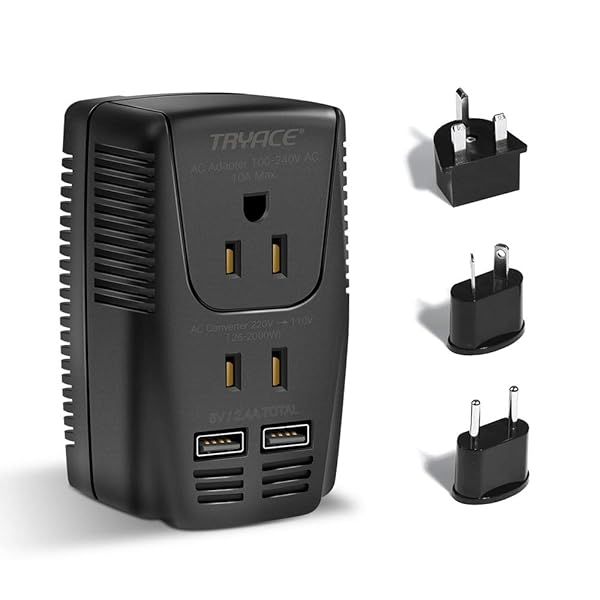 2000W Voltage Converter 220V to 110V for Hair Tools & Devices - 2-Port USB, Universal Plug Adapter