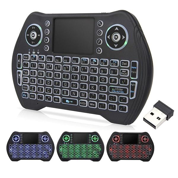 Upvivi 2.4G Wireless Keyboard with Touchpad & Backlit - Perfect for PC, Xbox, PS3, Android Box & Raspberry Pi