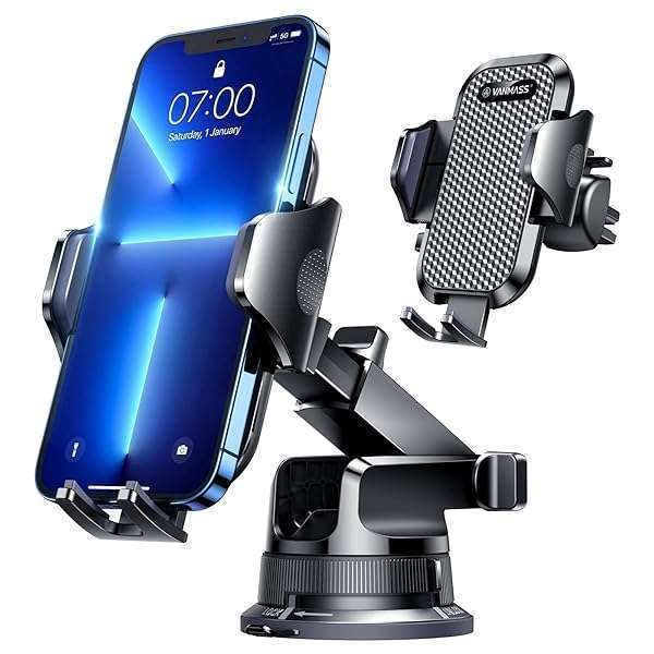 VANMASS Pro Universal Car Phone Mount 2025 - Super Suction Cup Holder for iPhone 16 Pro Max & Samsung Android