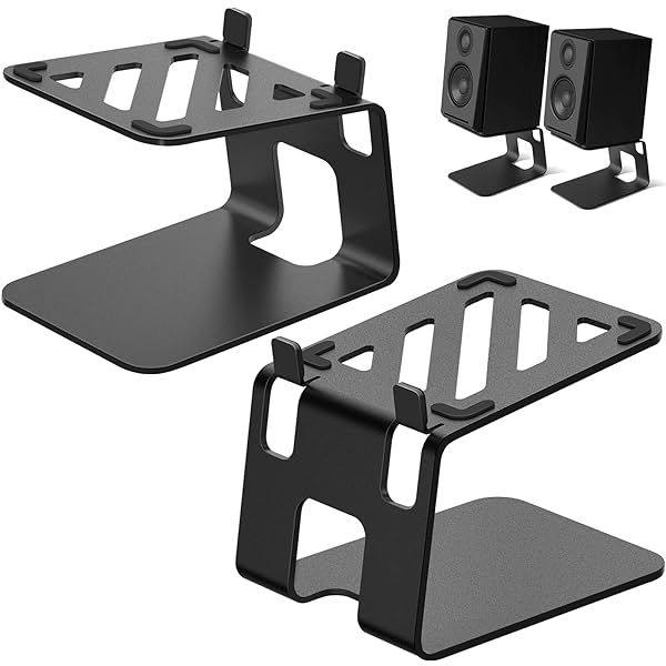 VAYDEER Desktop Speaker Stands with Vibration Absorption Pads for Enhanced Audio Experience and Support Up to 40lbs Pair