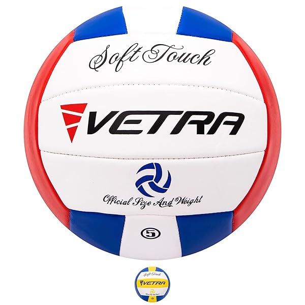 VETRA Premium Soft Touch Volleyball - Official Size 5 for Indoor/Outdoor Play | Durable, Soft Grip for Adults & Beginners