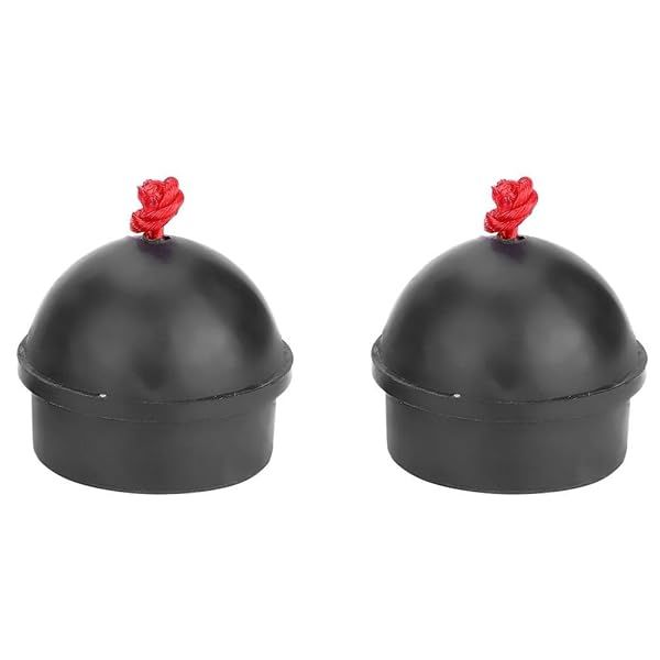 VGEBY 2Pcs No-Slip Pool Chalk Holder with Cord for Billiards & Snooker - Black Octagon Cue Tip Chalk Holder