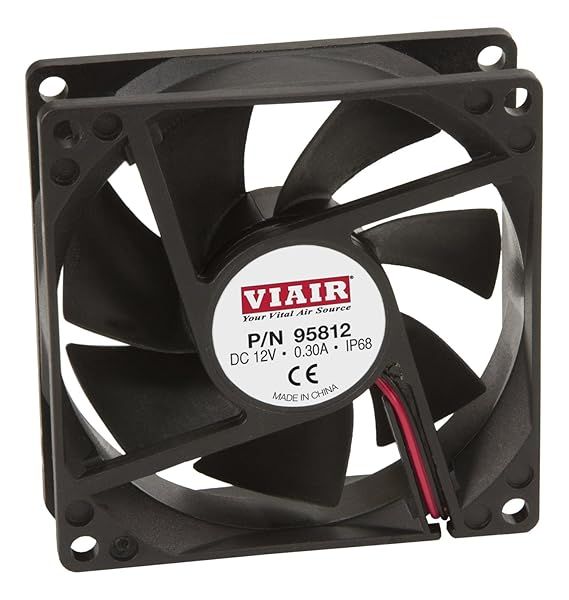 VIAIR 95812 Black IP68 Rated 12V Cooling Fan for Efficient Cooling and Durability