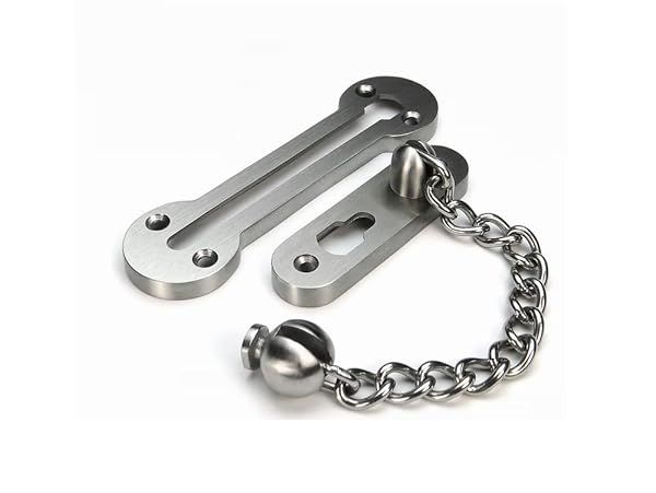 VIBORG Solid Stainless Steel 3MM Heavy Duty Door Chain Security Lock Safety Guard EK-07A-SS for External Front Door Limiter