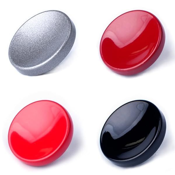 VKO Metal Soft Shutter Release Button 4 Pack - Black, Red, Dark Red, Gray 11mm for Smooth Camera Shooting
