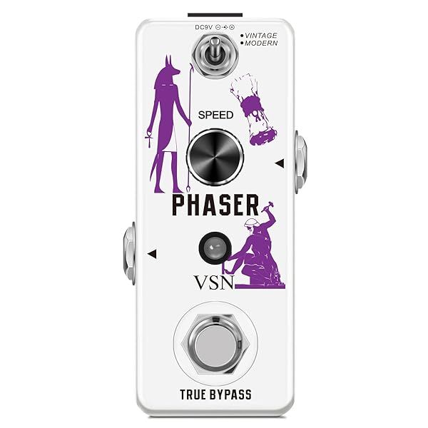 VSN Phaser Guitar Effect Pedal: Vintage & Modern Analog Phase for Electric Guitar - True Bypass Mini Pedal