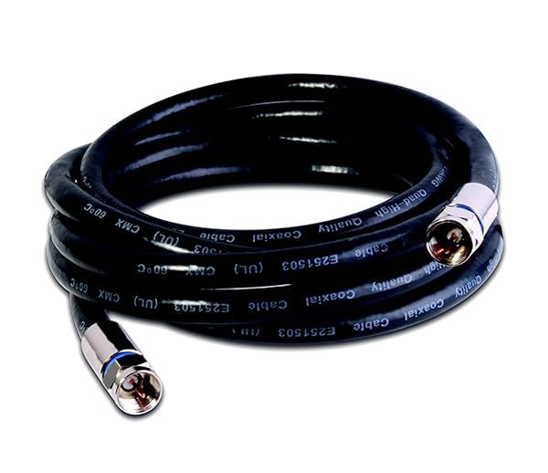 Vanco 200-007-12 RG6 Quad Digital Coaxial Cable - 12 ft High-Quality Connection for TV & Internet