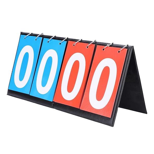 Vbestlife Portable Flip Scoreboard: 4-Digit Sports Scorekeeper for Table Tennis, Basketball, Football & More