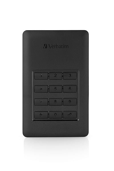 Verbatim 2TB Secure Portable External Hard Drive - USB 3.1 for Windows & Mac | Code Access, Fast Storage Solution