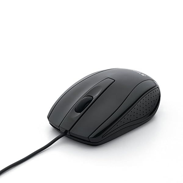 Verbatim Wired USB Mouse - Versatile Corded Mouse for Laptops & PCs, Right/Left Hand Use, Glossy Black - Model 98106