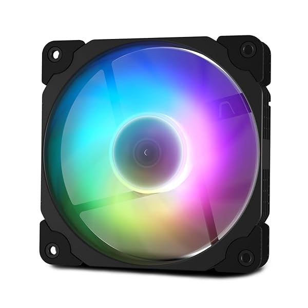 Vetroo 120mm Black High Airflow PC Case Fan with 5V 3-Pin ARGB and 4-Pin PWM for Optimal CPU Cooling