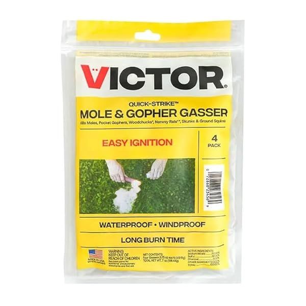 Victor Quick-Strike Mole & Gopher Gasser 4 Pack - Fast & Effective Rodent Control Solution