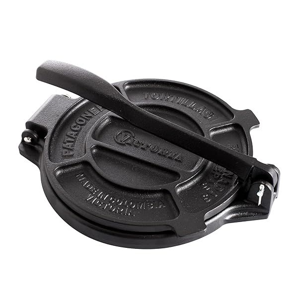 Victoria Cast Iron Tortilla & Roti Maker - 6.5 Inch Press Made in Colombia, Durable & Versatile